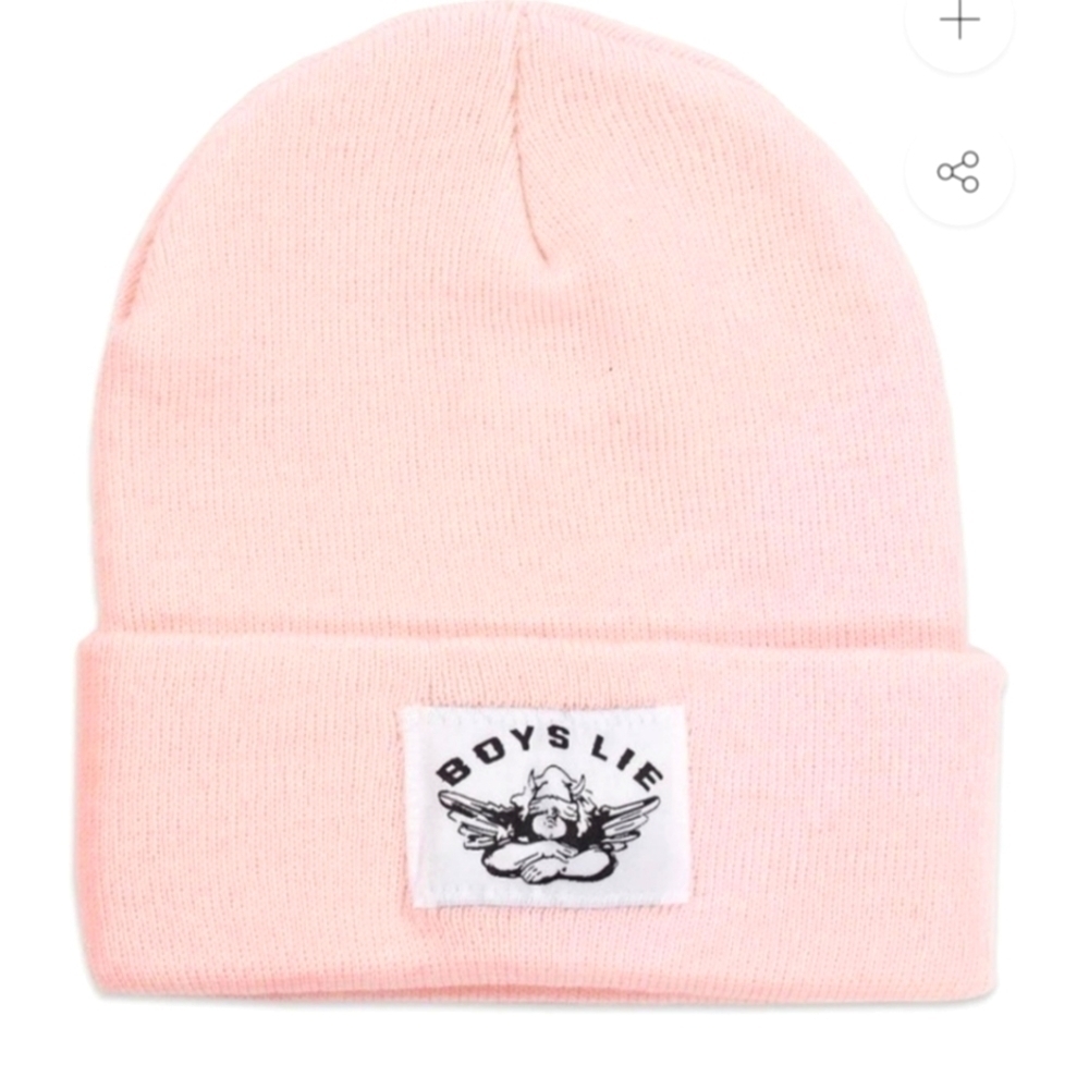𝅺Boys Lie | Baby Pink OG Beanie - Picture 4 of 4